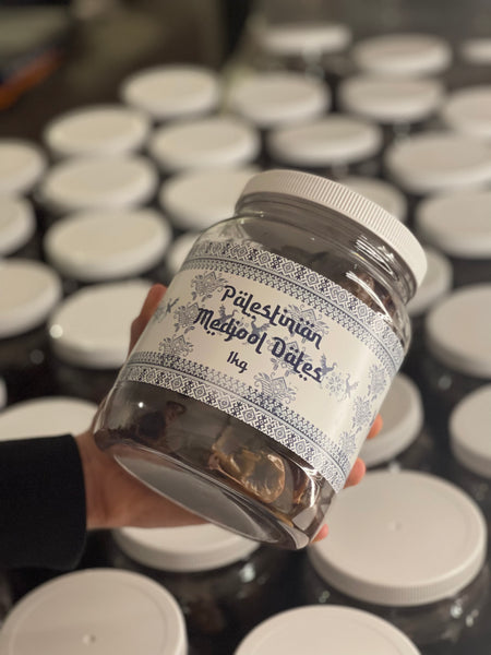 1 kilogram jars of Medjool dates from Palestine