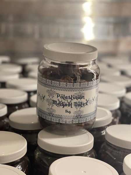 1 kilogram jars of Medjool dates from Palestine